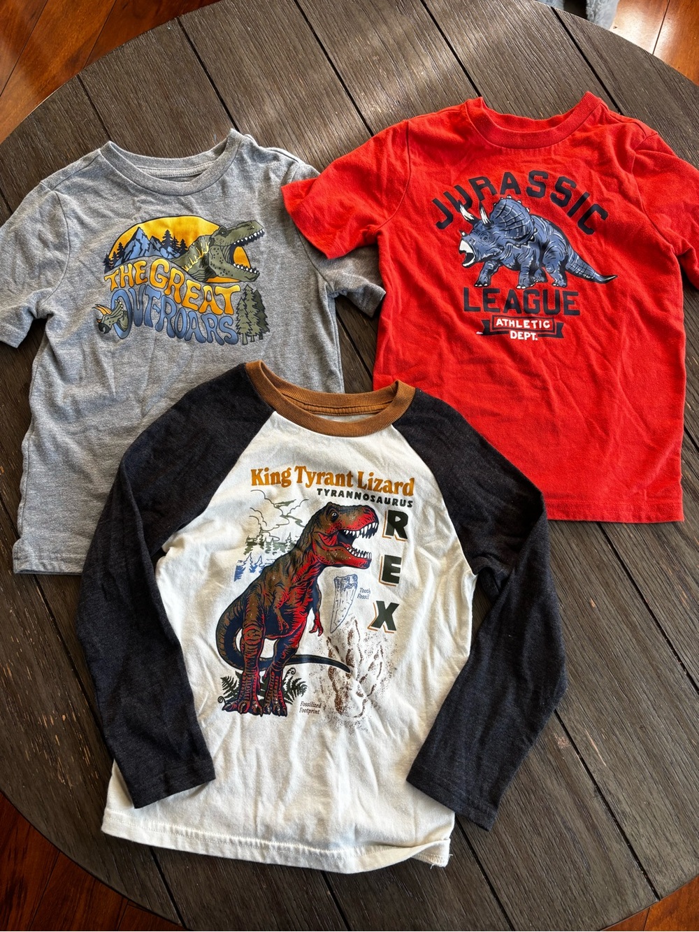 365 Kids Set of 3 Dinosaur Shirts Size 6